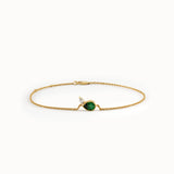 Pear Emerald Gold Bracelet