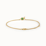 Pear Emerald Gold Bracelet