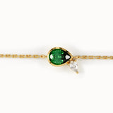 Pear Emerald Gold Bracelet