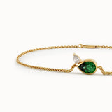 Pear Emerald Gold Bracelet