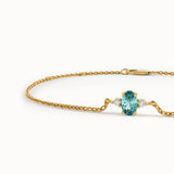 Oval Blue Topaz Bracelet