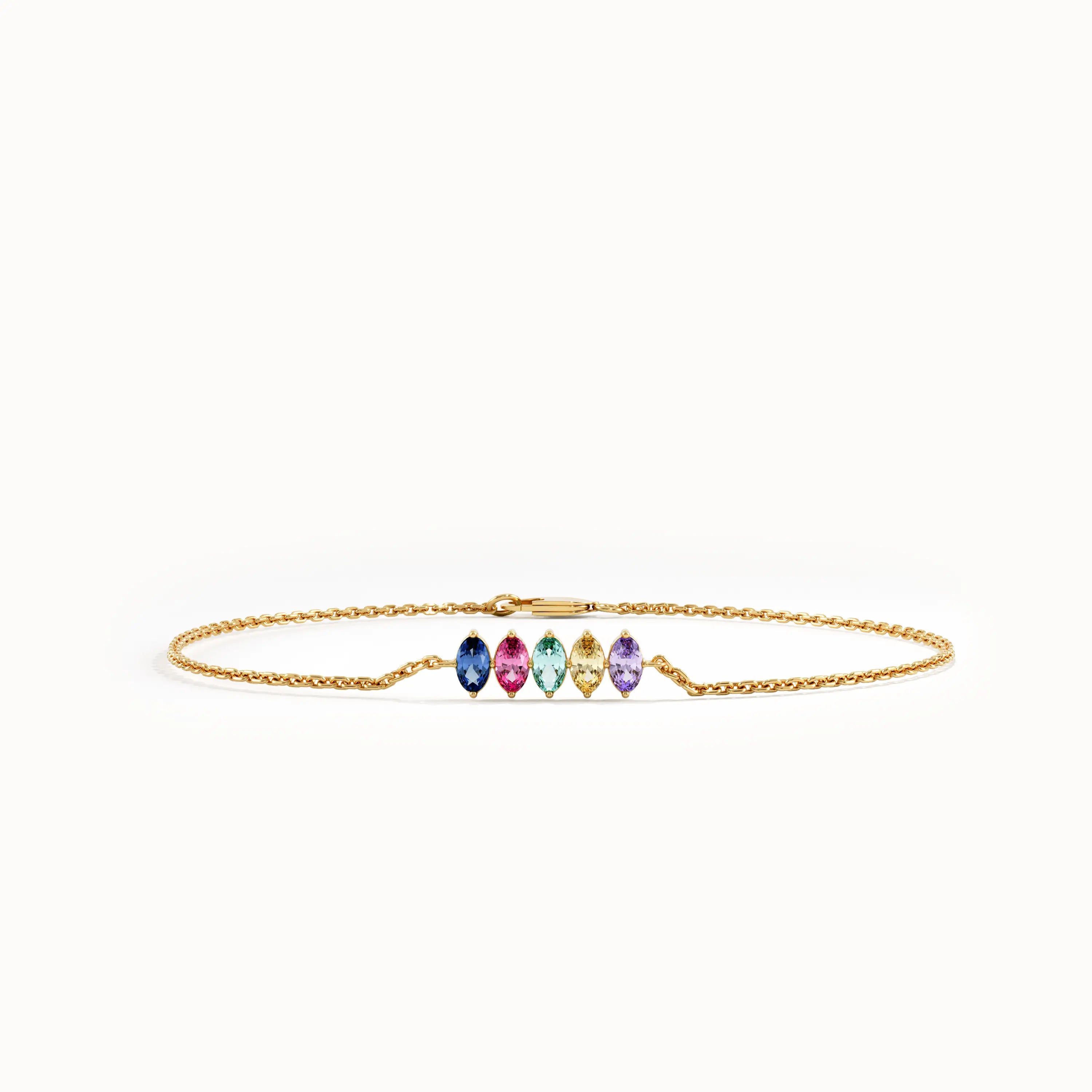 Oval Family Birthstone Bracelet for Women - BRENNMORE 