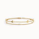 Double Gold Chain Butterfly Bracelet - BRENNMORE