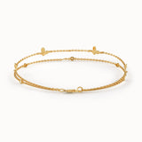 Double Gold Chain Butterfly Bracelet - BRENNMORE