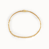 Double Gold Chain Butterfly Bracelet - BRENNMORE