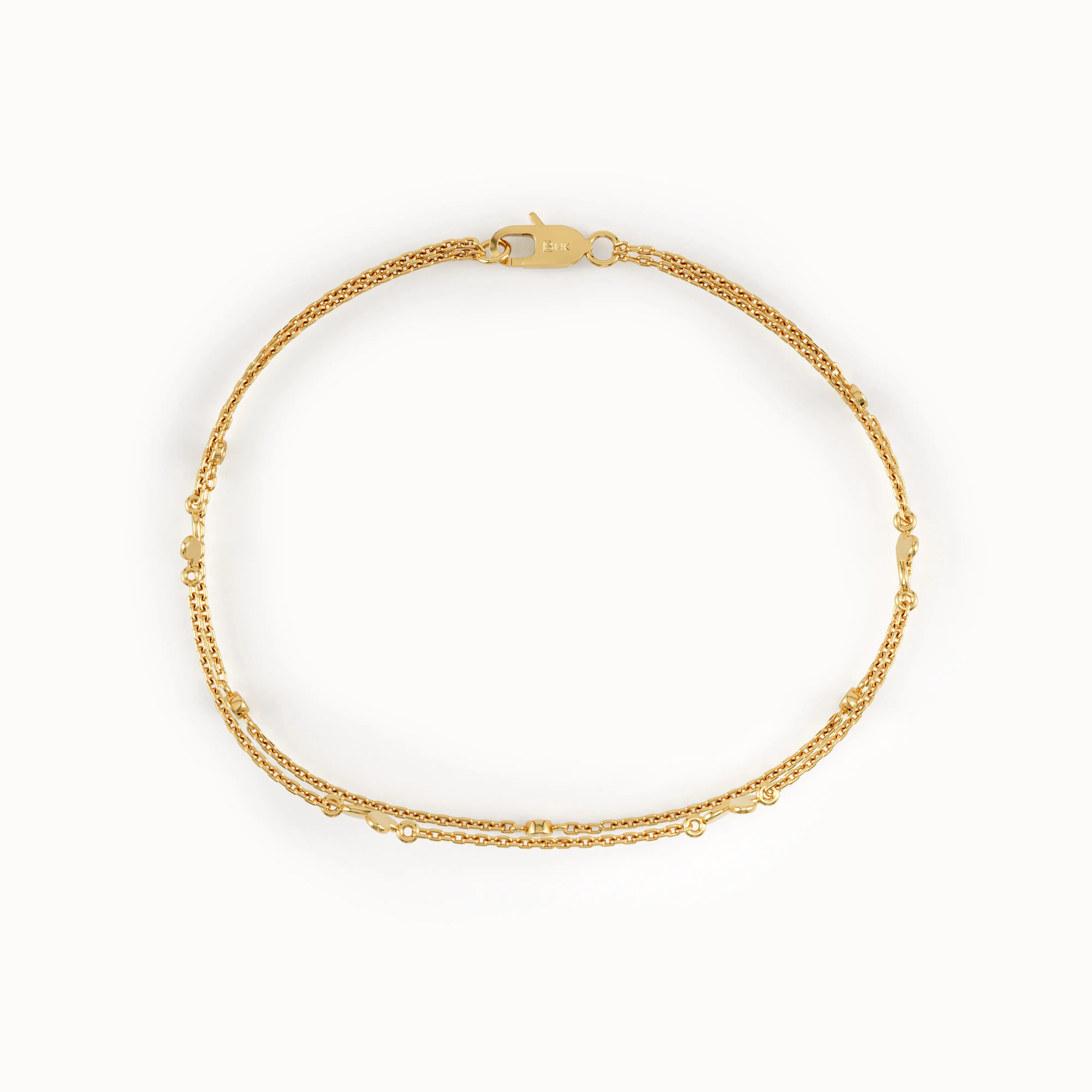 Double Gold Chain Butterfly Bracelet - BRENNMORE