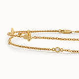 Double Gold Chain Butterfly Bracelet - BRENNMORE