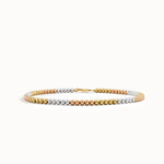 14k Gold Mixed Color Beaded Bracelet for Women - BRENNMORE 