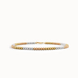 14k Gold Mixed Color Beaded Bracelet for Women - BRENNMORE 