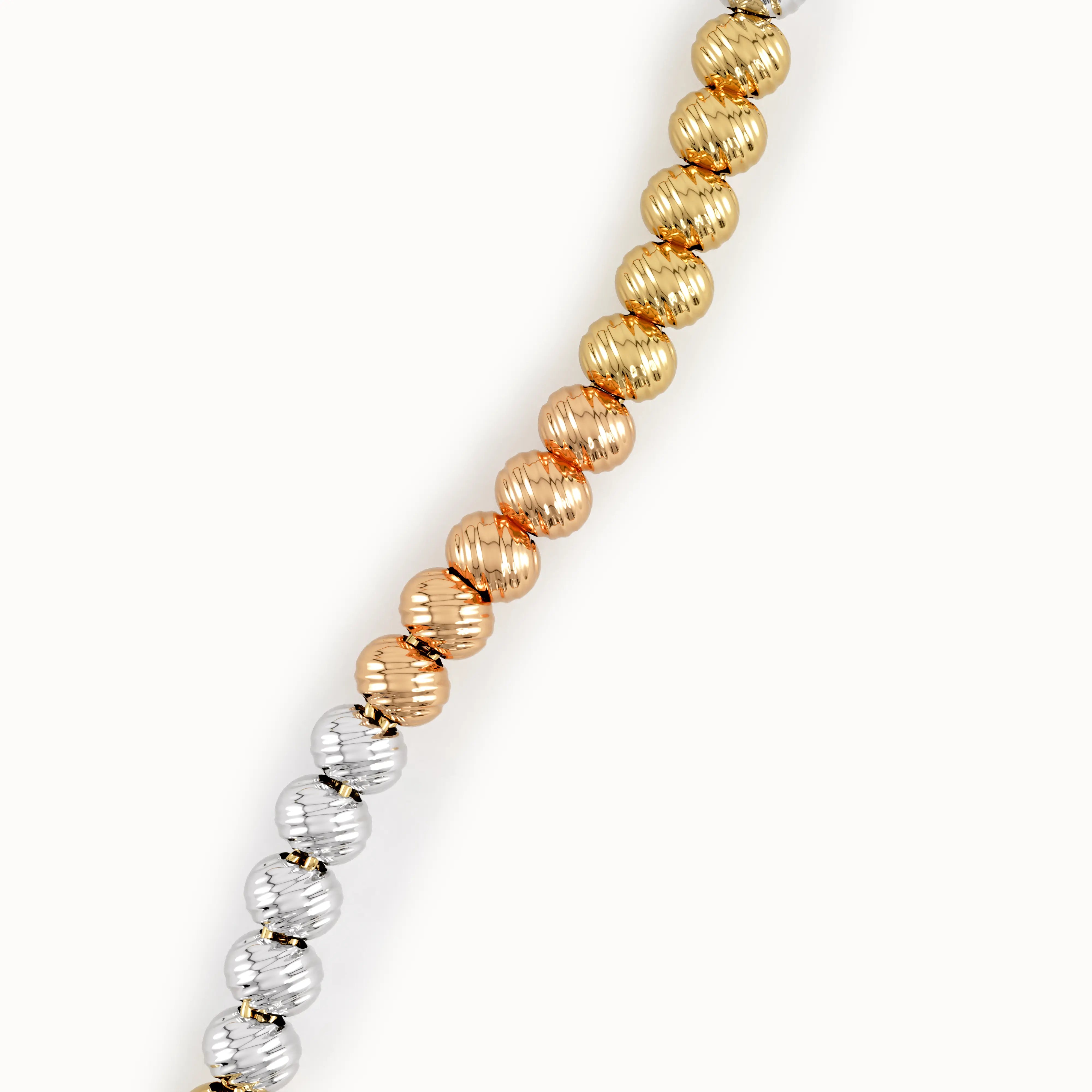 14k Gold Mixed Color Beaded Bracelet - BRENNMORE