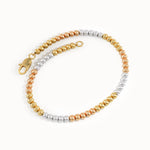 14k Gold Mixed Color Beaded Bracelet for Women - BRENNMORE 