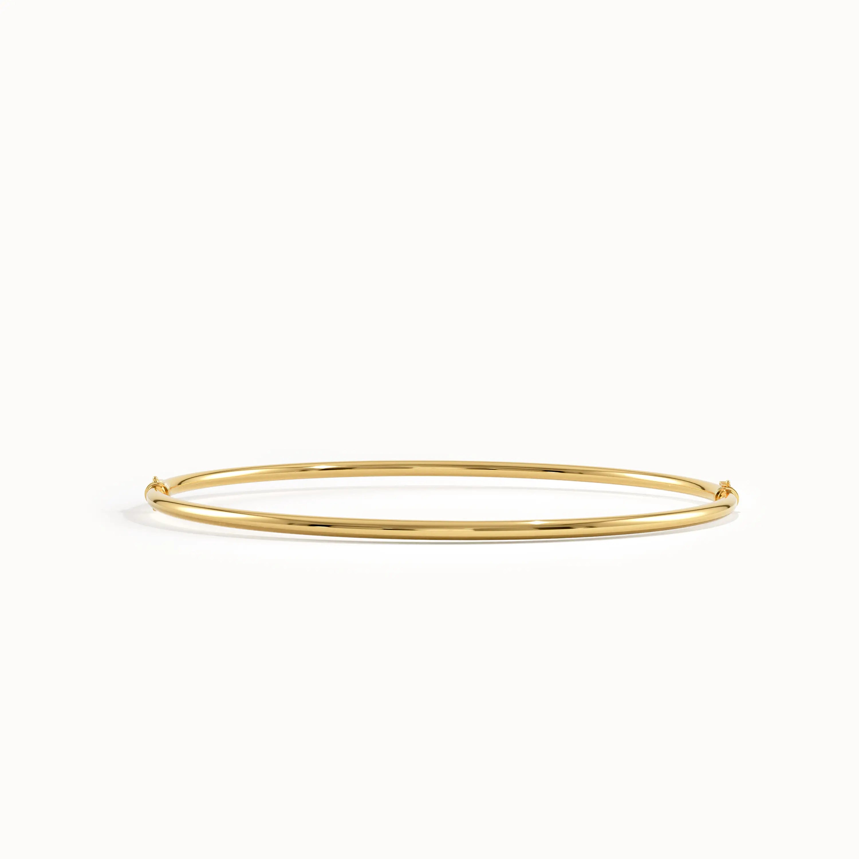 14k Gold Bangle Bracelet for Women - BRENNMORE 