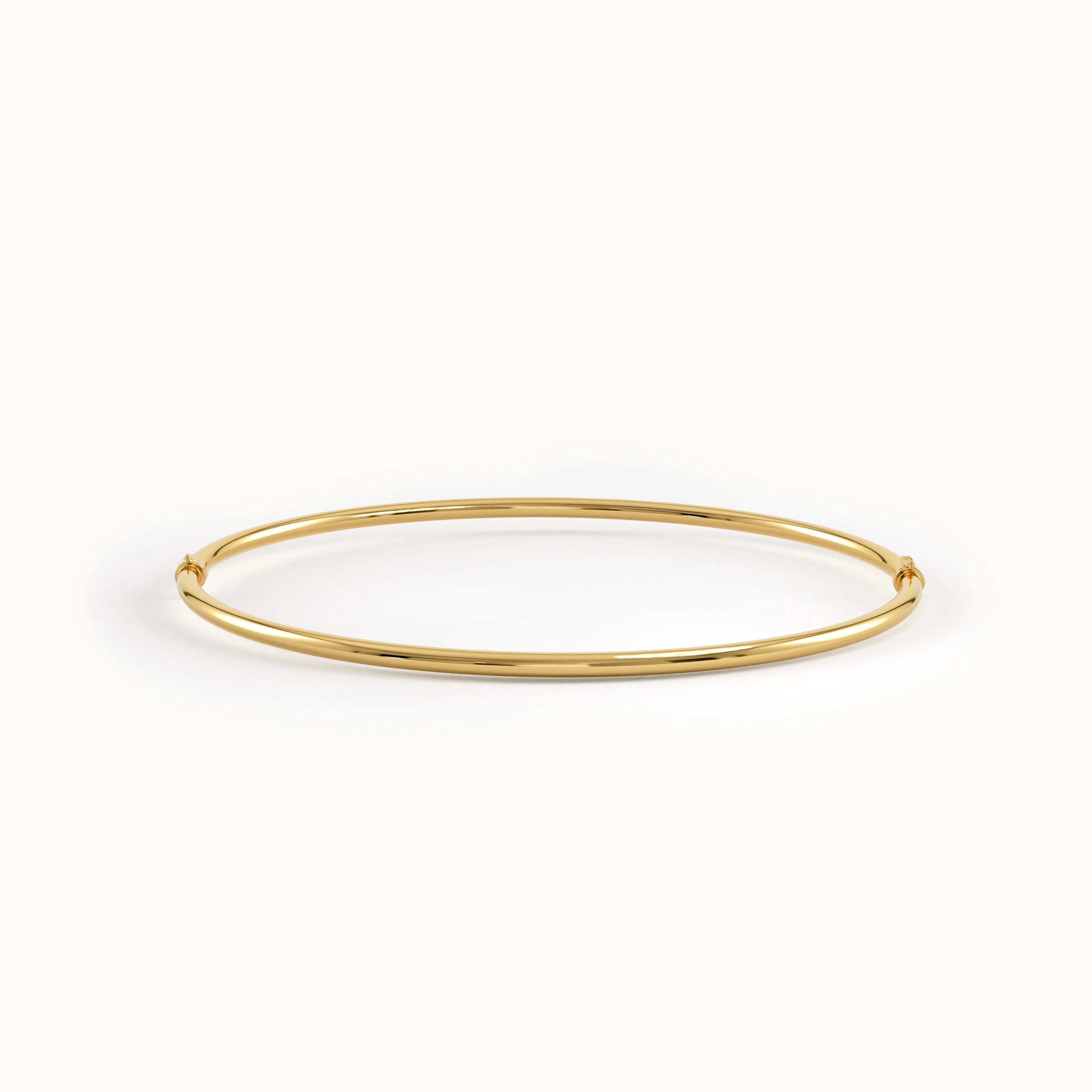 14k Gold Bangle Bracelet for Women - BRENNMORE