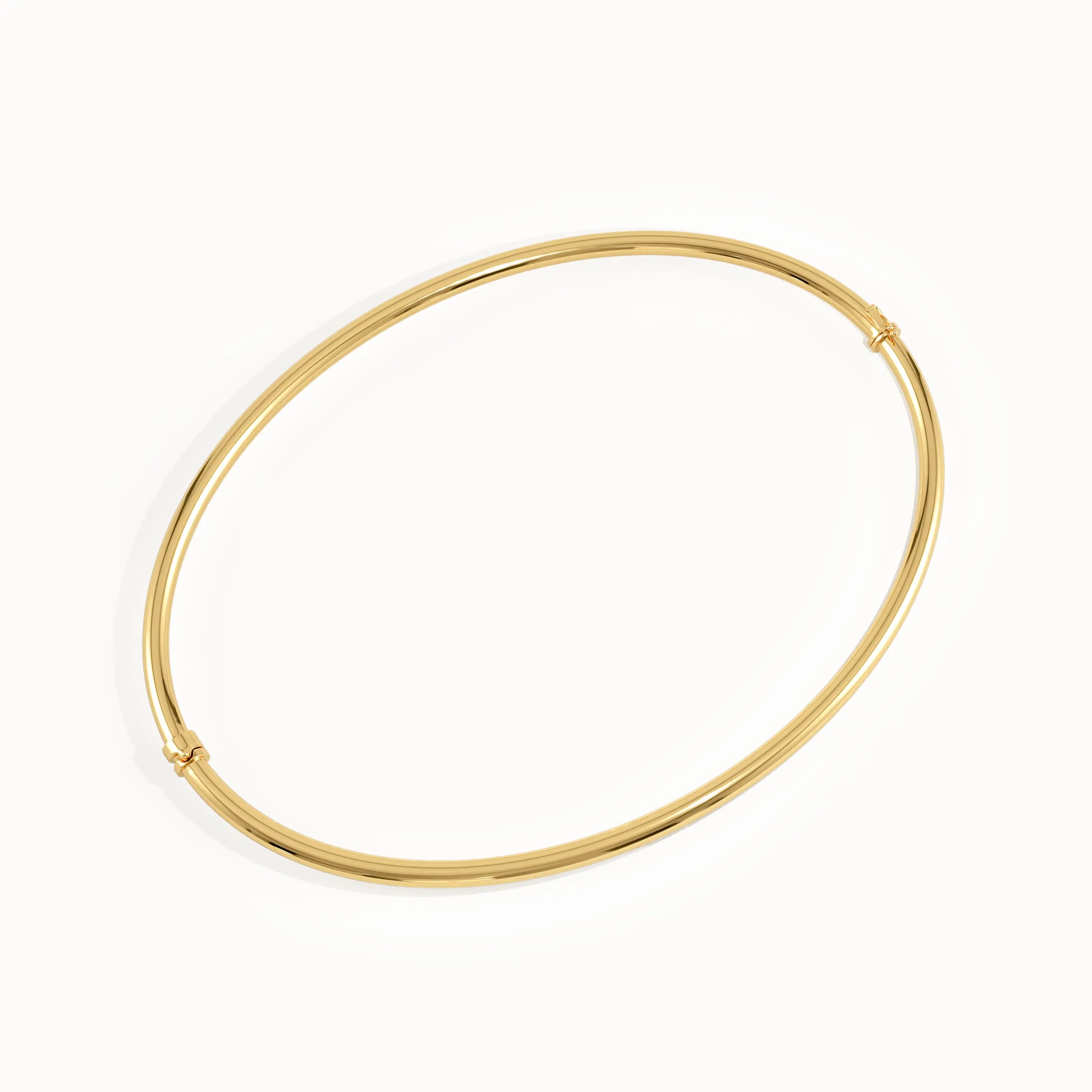 14k Gold Bangle Bracelet for Women - BRENNMORE 