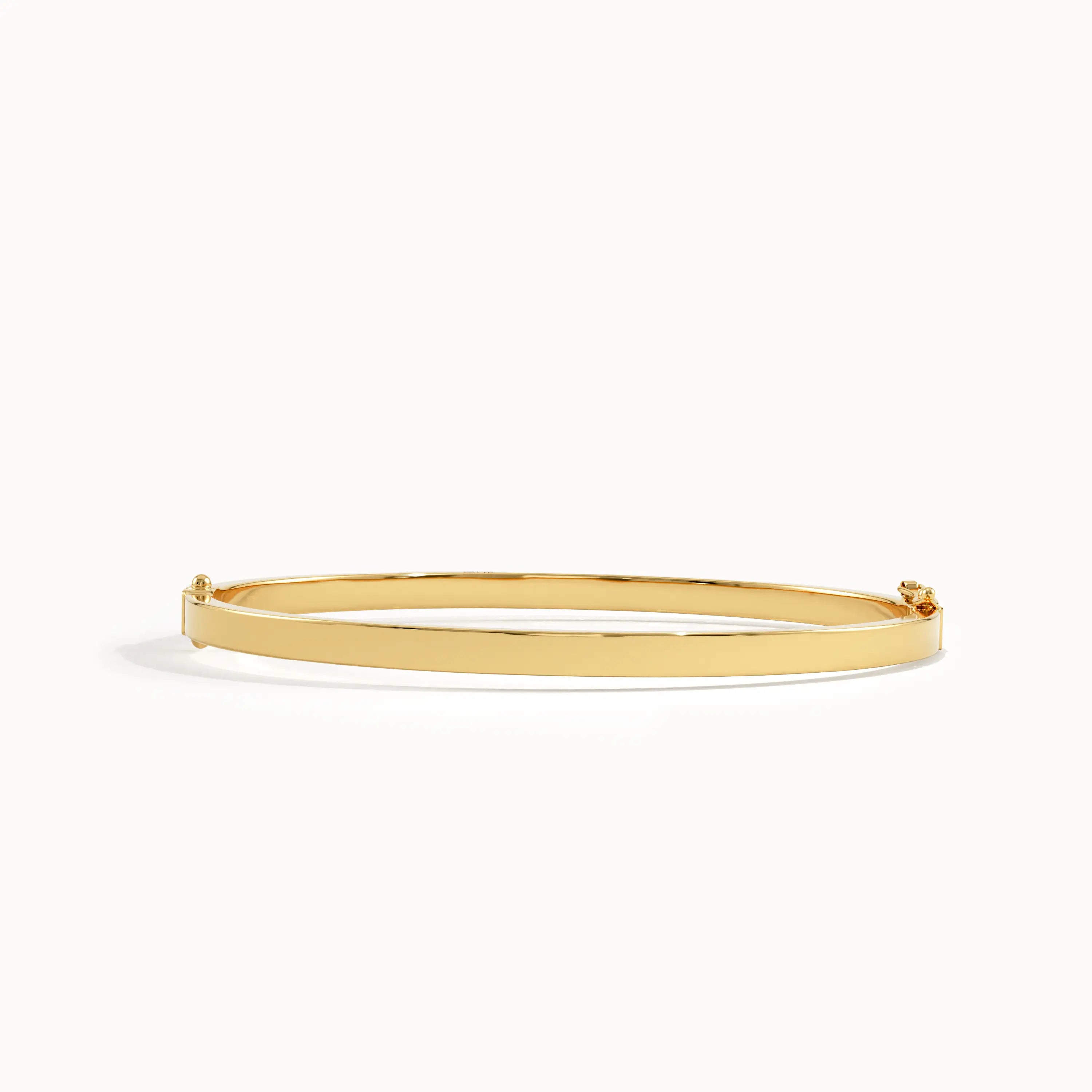 14k Gold Square Bangle Bracelet - BRENNMORE 