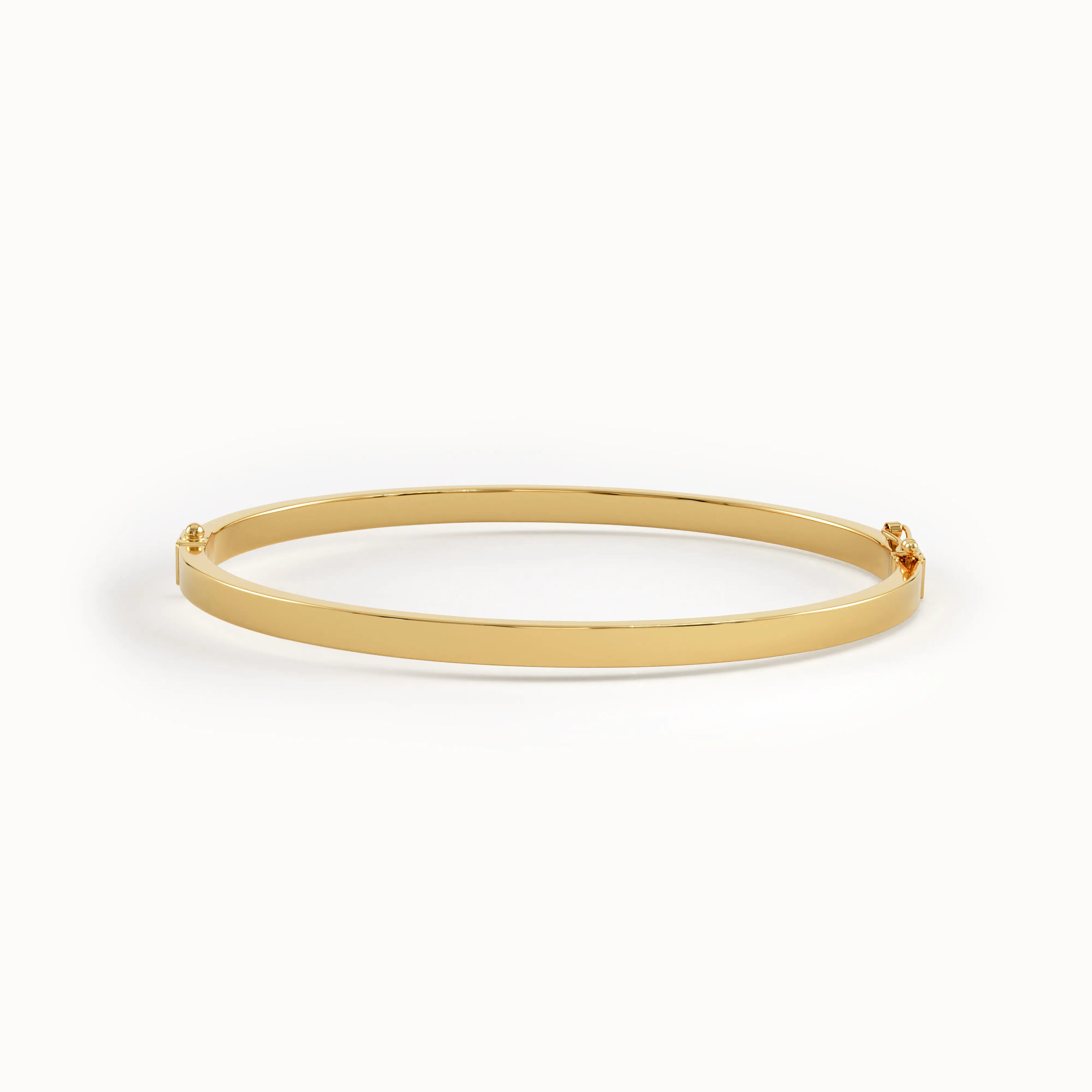 14k Gold Square Bangle Bracelet - BRENNMORE