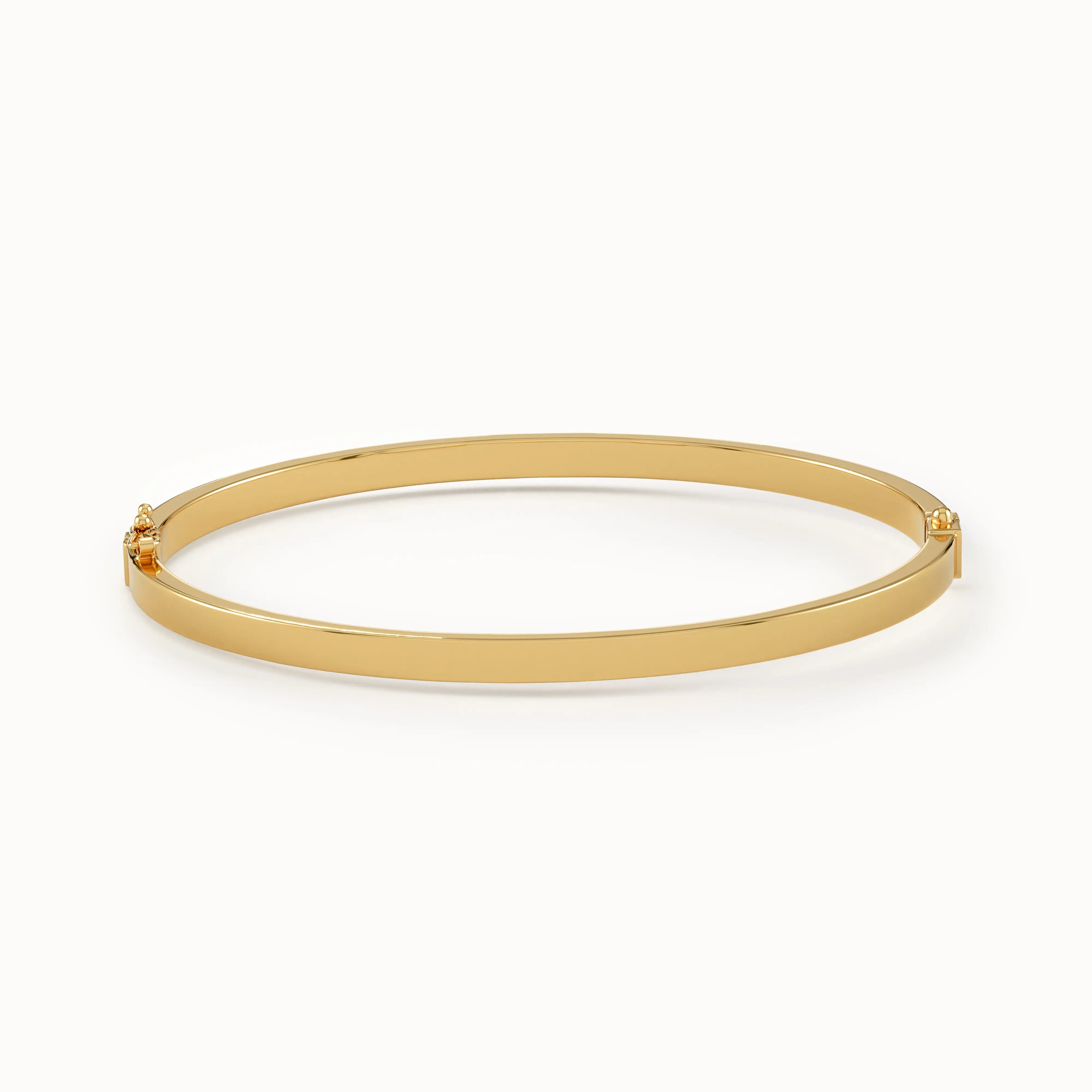 14k Gold Square Bangle Bracelet - BRENNMORE