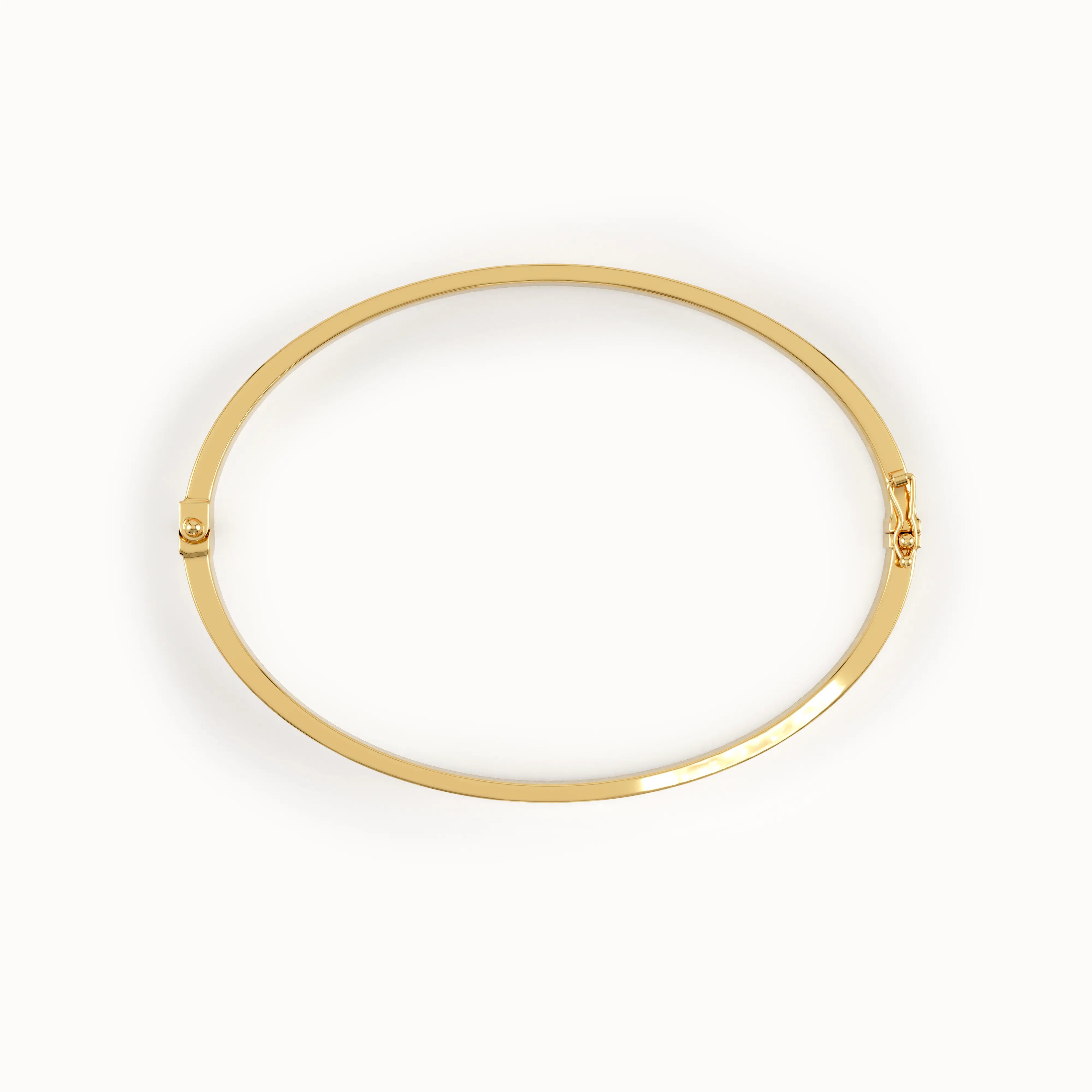 14k Gold Square Bangle Bracelet - BRENNMORE