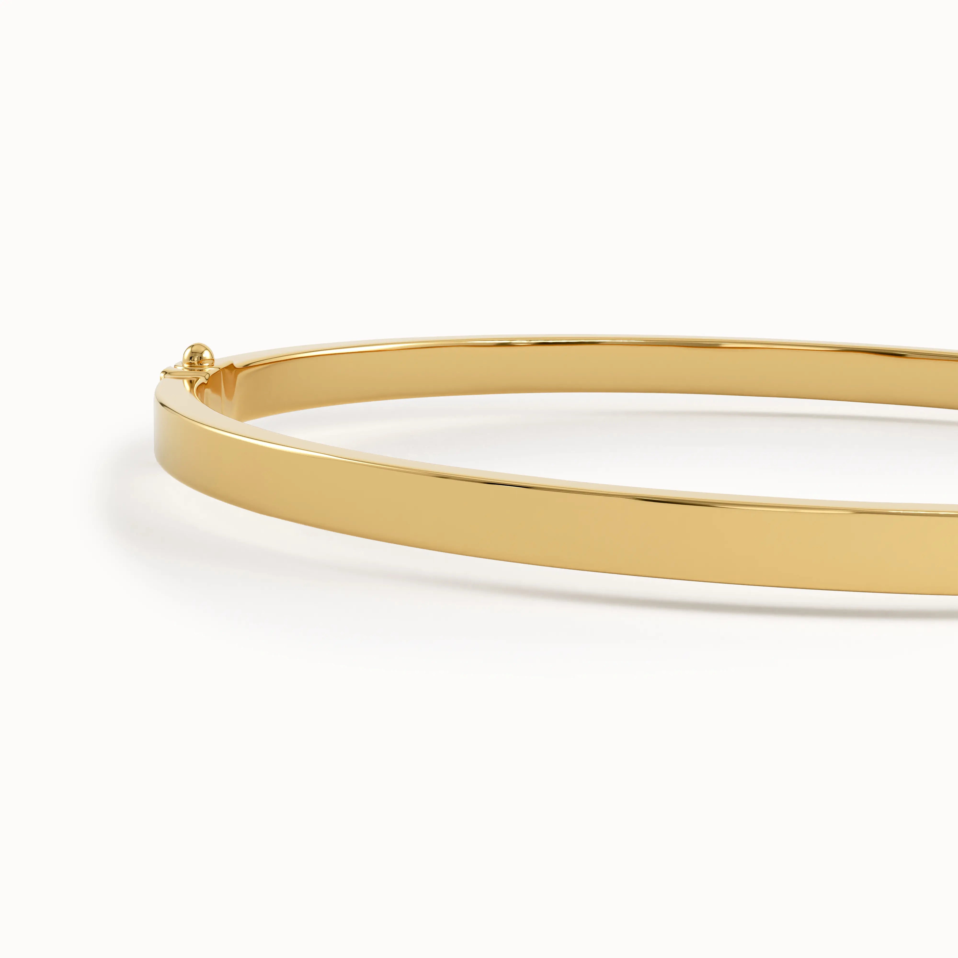 14k Gold Square Bangle Bracelet - BRENNMORE