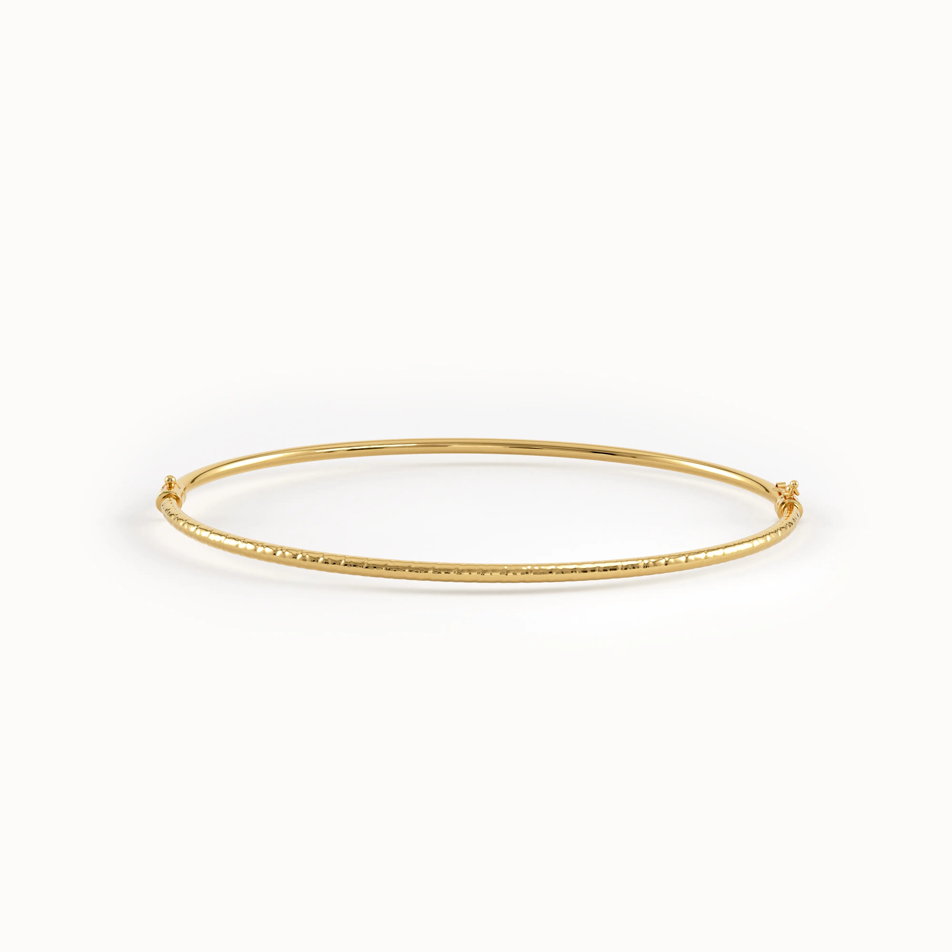 Textured Gold Bangle Bracelet - BRENNMORE