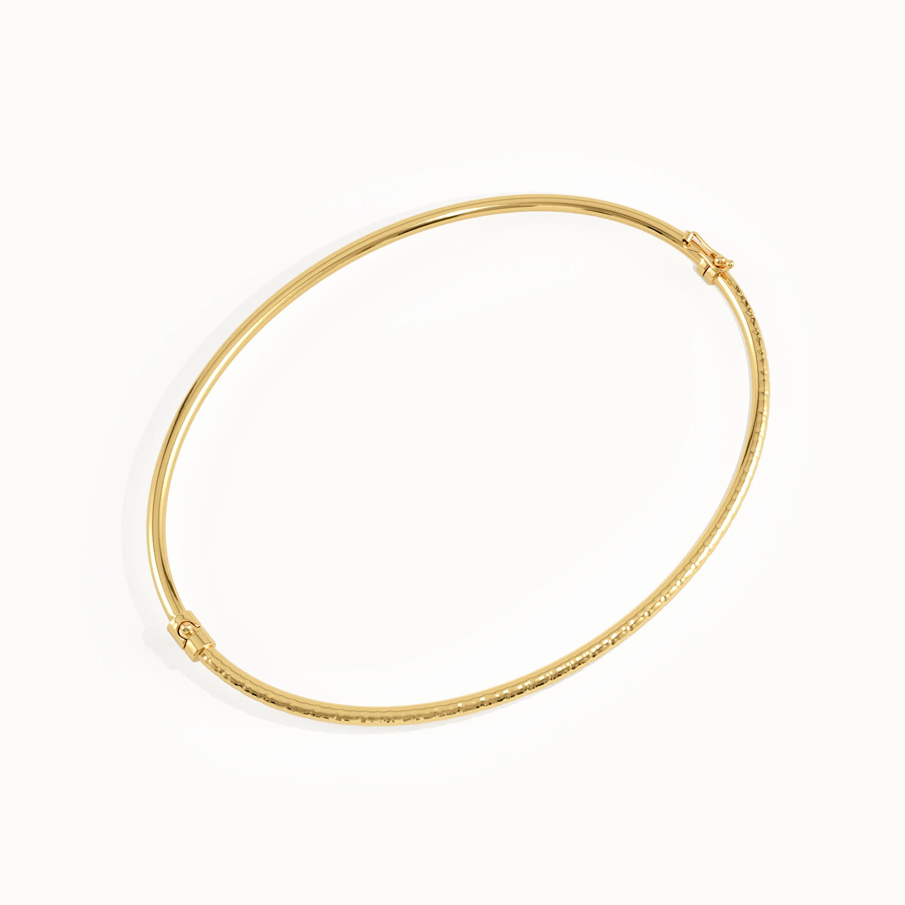 Textured Gold Bangle Bracelet for Women - BRENNMORE 
