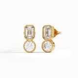 Bezel Toi et Moi Stud Earrings - BRENNMORE 