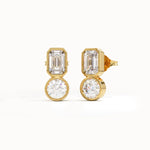 Bezel Toi et Moi Stud Earrings - BRENNMORE 