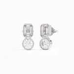 Bezel Toi et Moi Stud Earrings - BRENNMORE 
