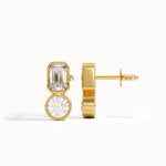Bezel Toi et Moi Stud Earrings - BRENNMORE 