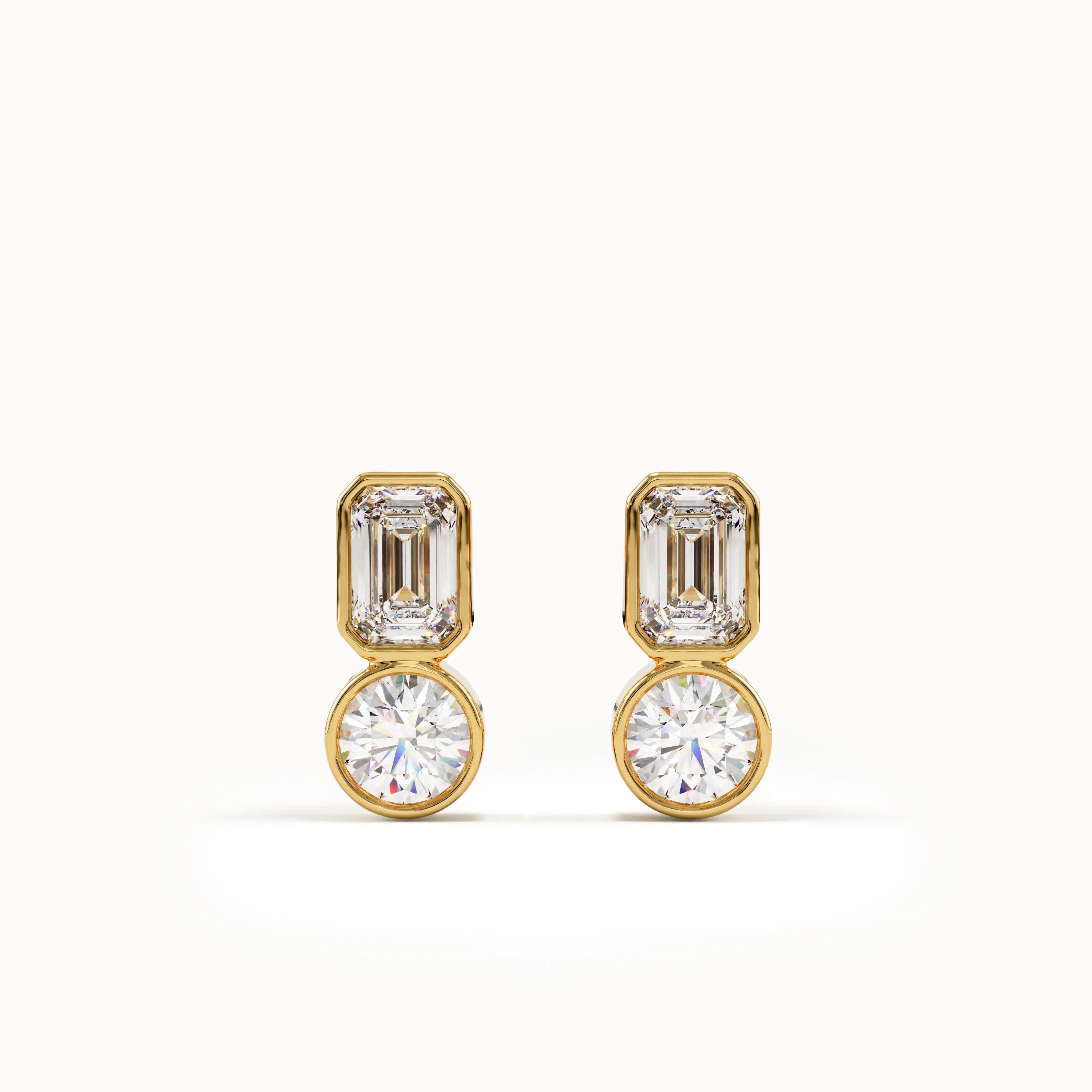 Bezel Toi et Moi Stud Earrings My Store