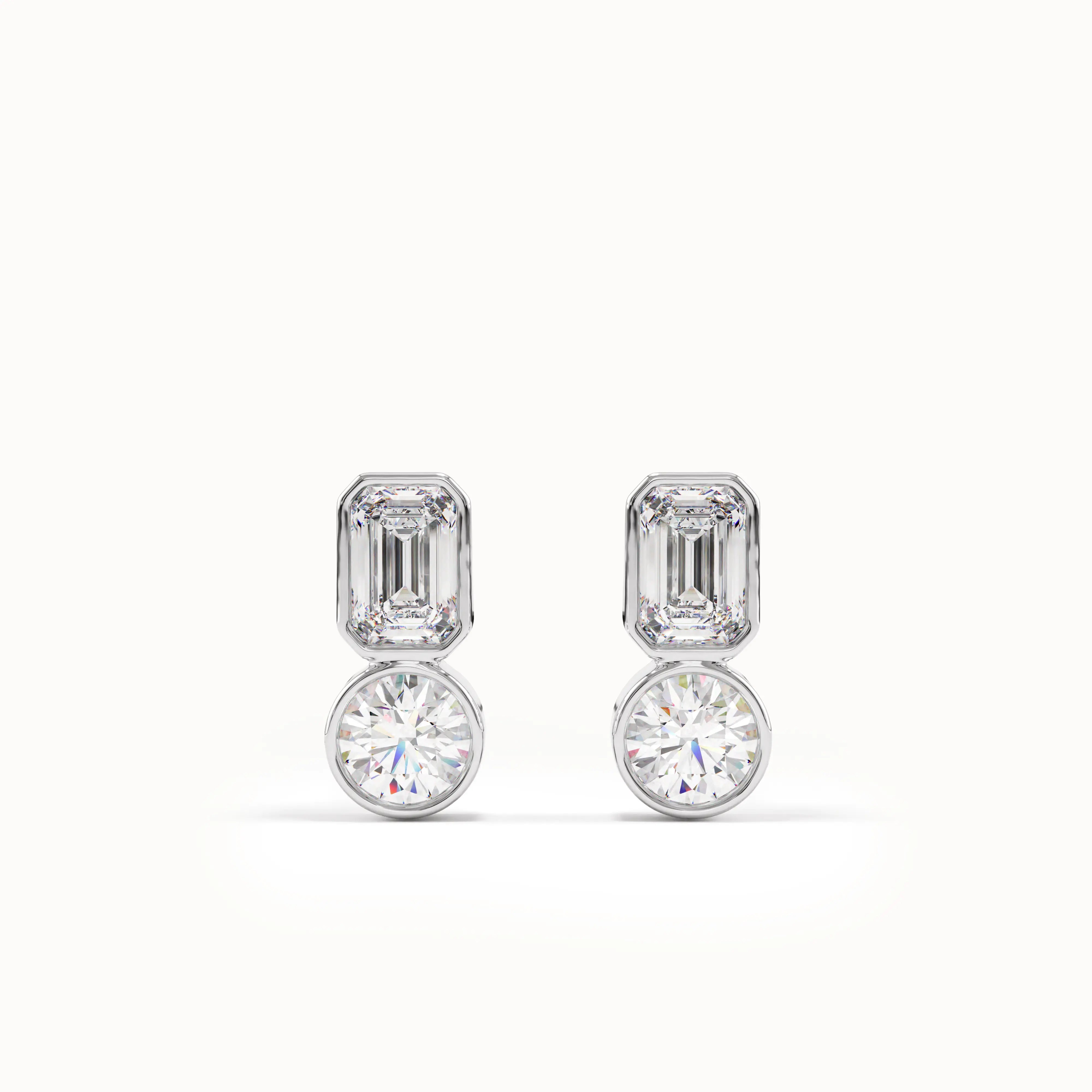 Bezel Toi et Moi Stud Earrings My Store