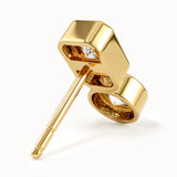 Bezel Toi et Moi Stud Earrings My Store