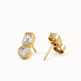 Bezel Toi et Moi Stud Earrings My Store