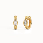 Marquise Bezel Hoop Earrings - BRENNMORE 