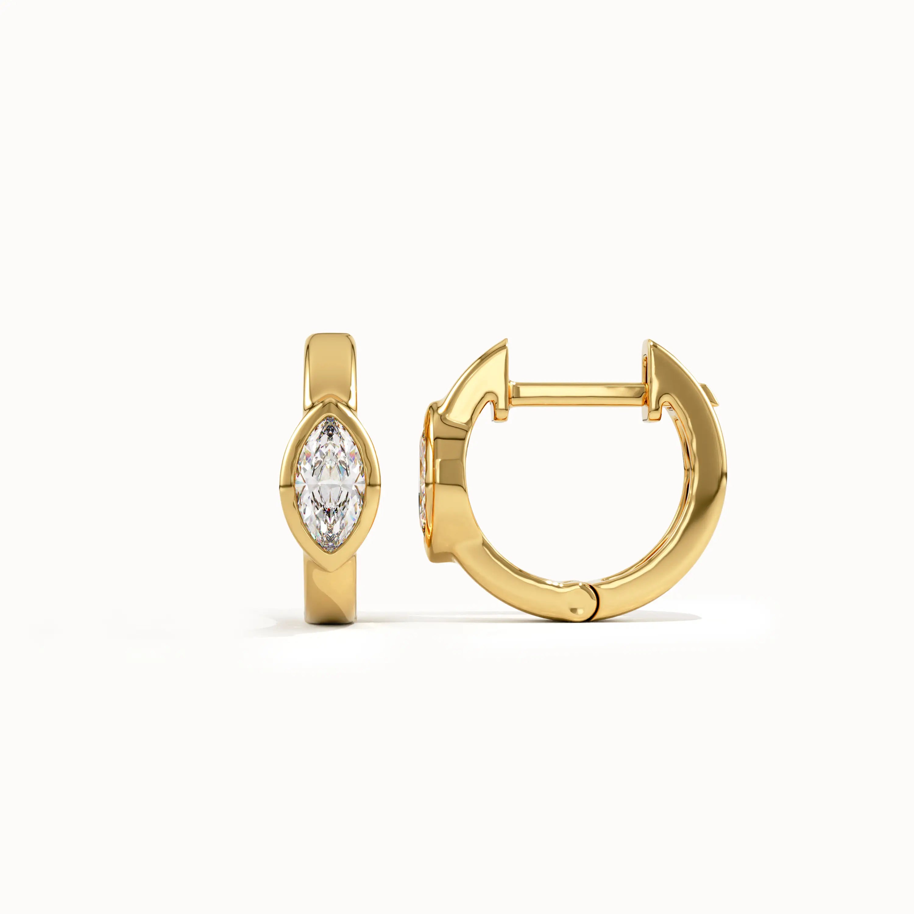 Marquise Bezel Hoop Earrings - BRENNMORE 