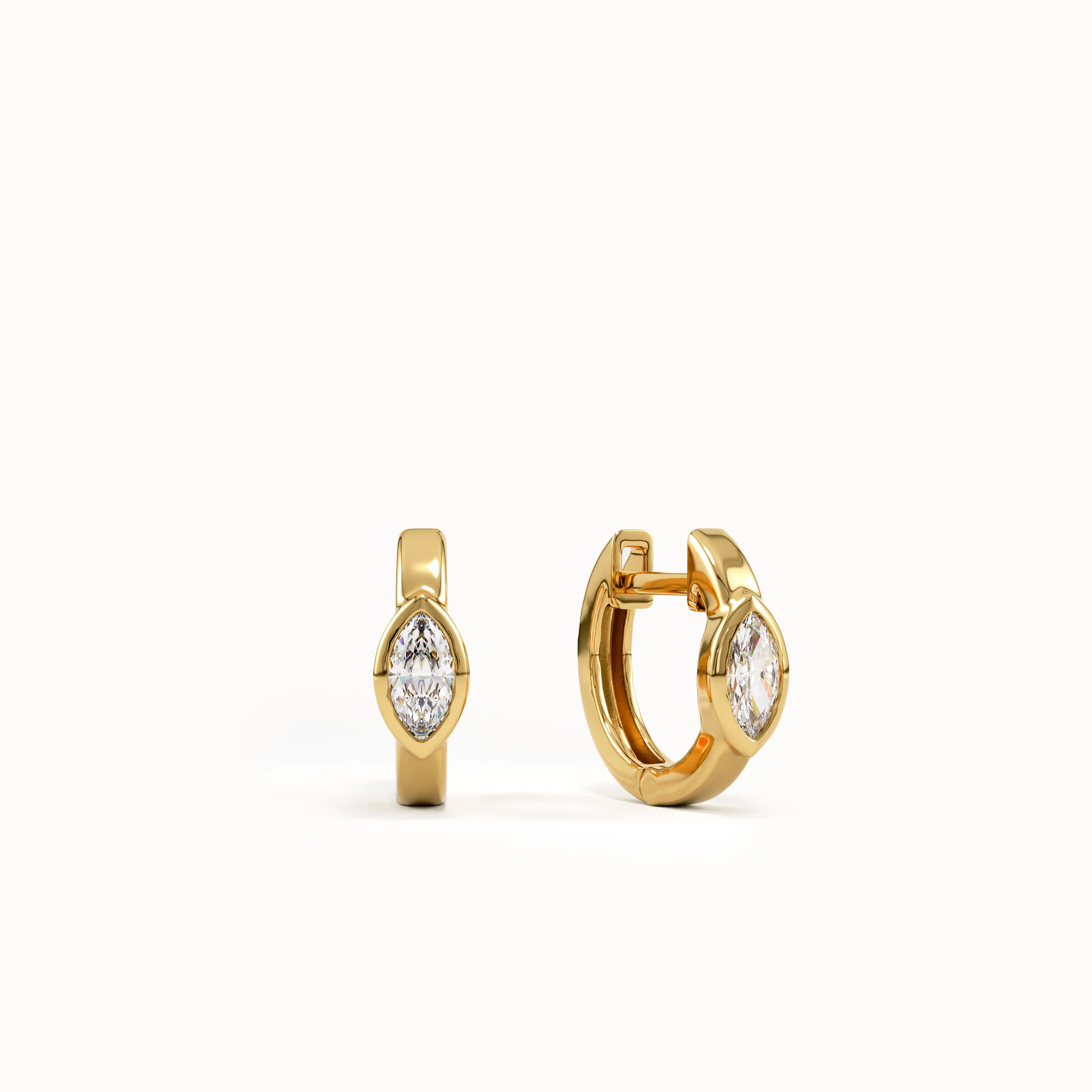 Marquise Bezel Hoop Earrings My Store