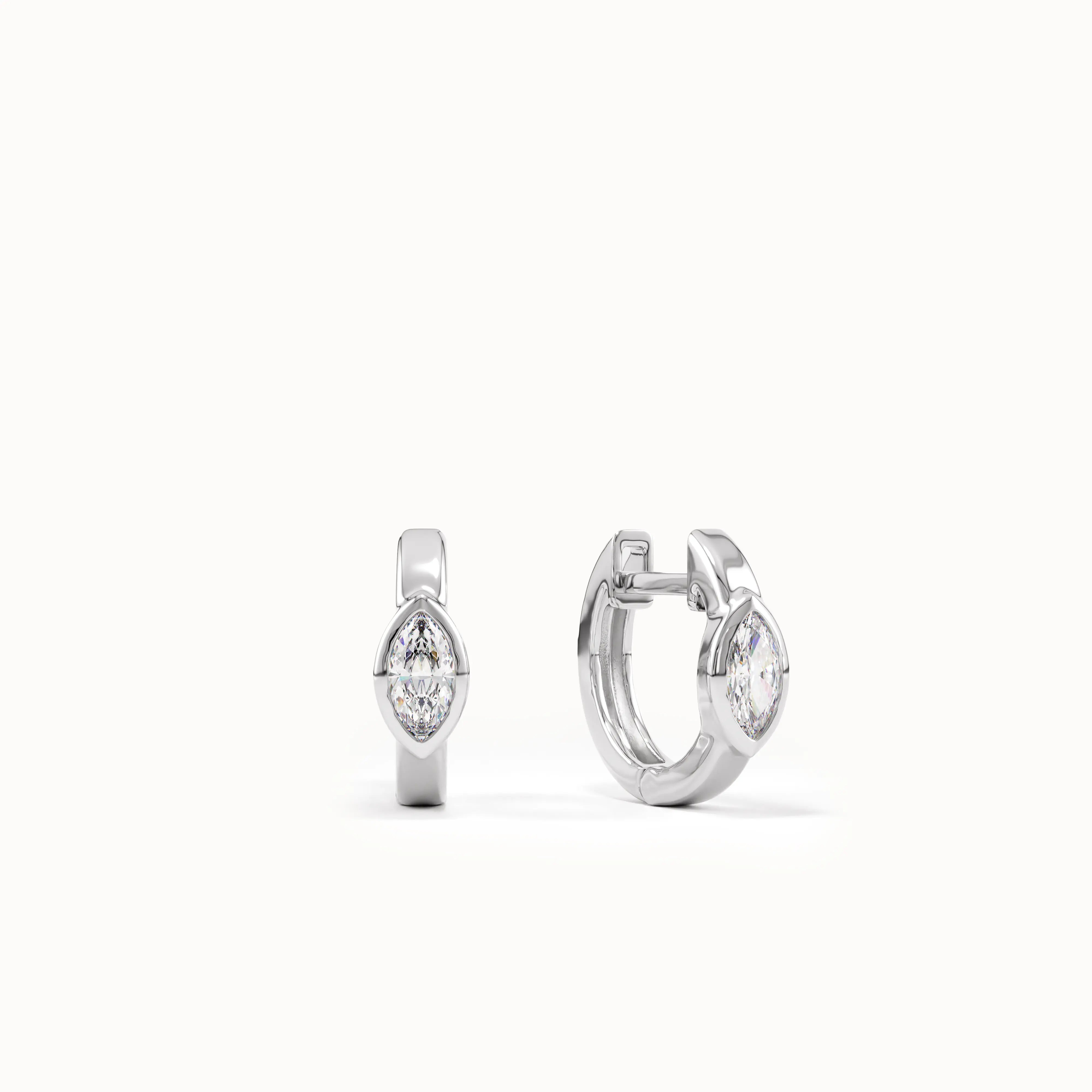 Marquise Bezel Hoop Earrings My Store