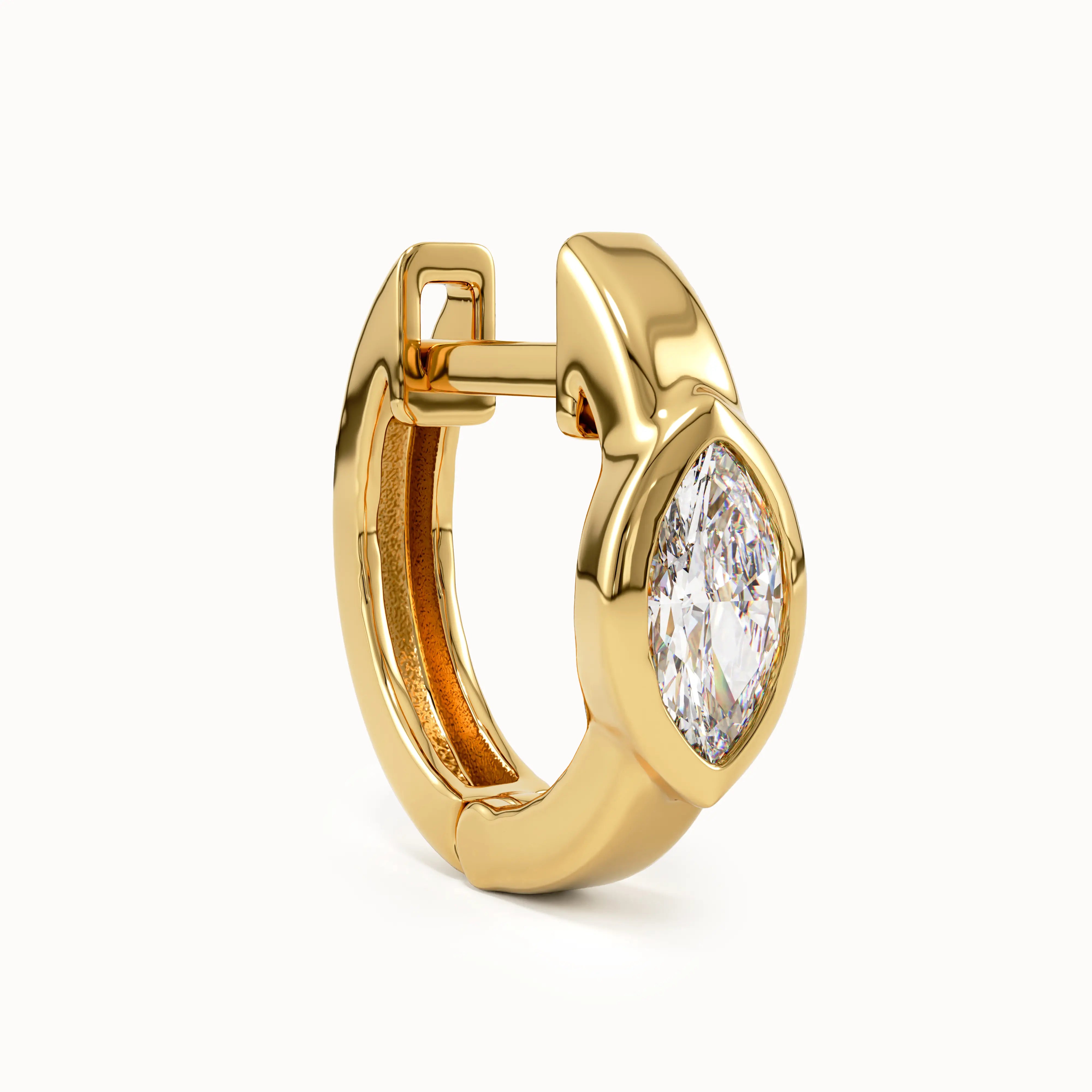 Marquise Bezel Hoop Earrings My Store