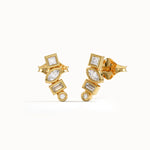 Mixed Cut Stud Earrings - BRENNMORE 