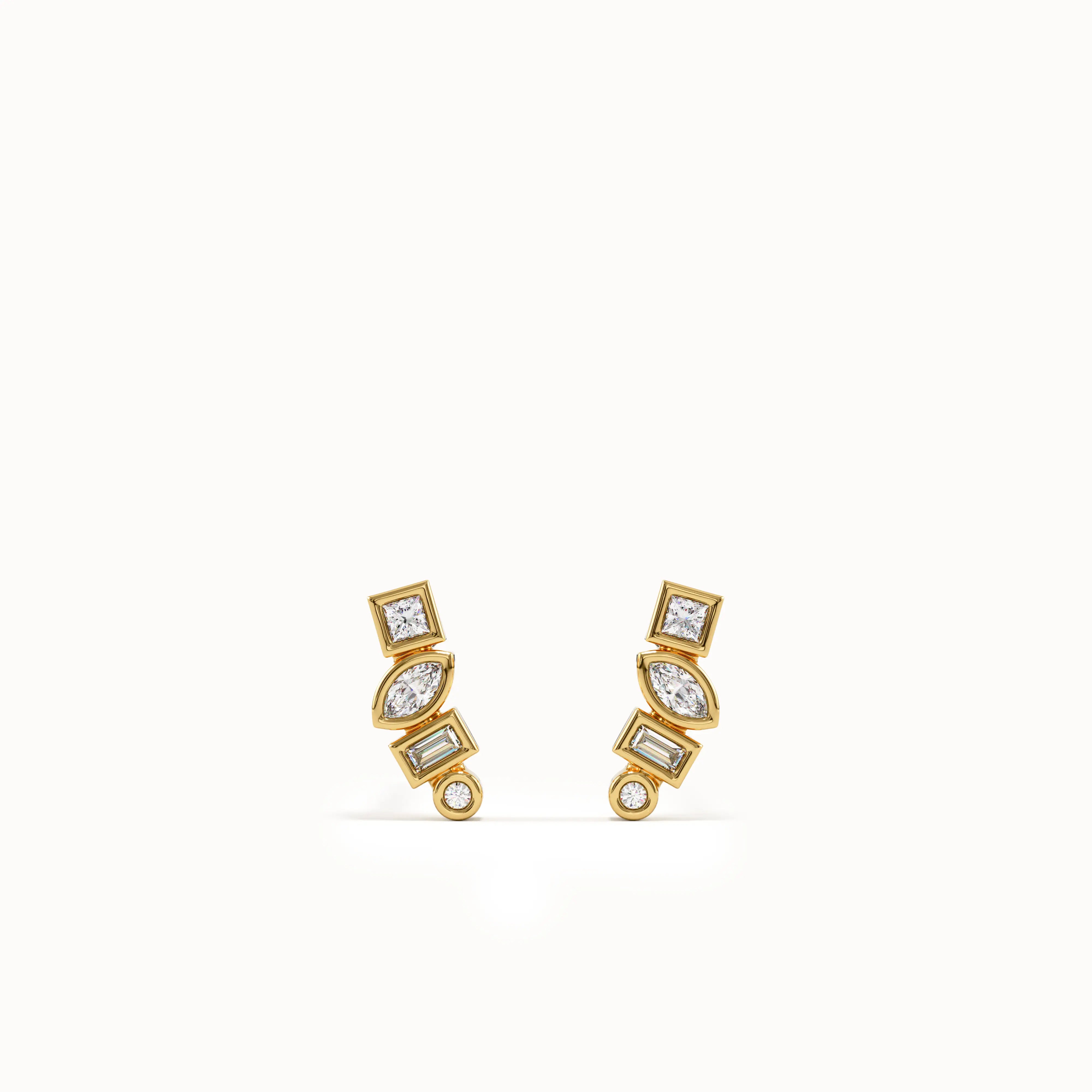 Mixed Cut Stud Earrings My Store