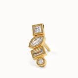 Mixed Cut Stud Earrings