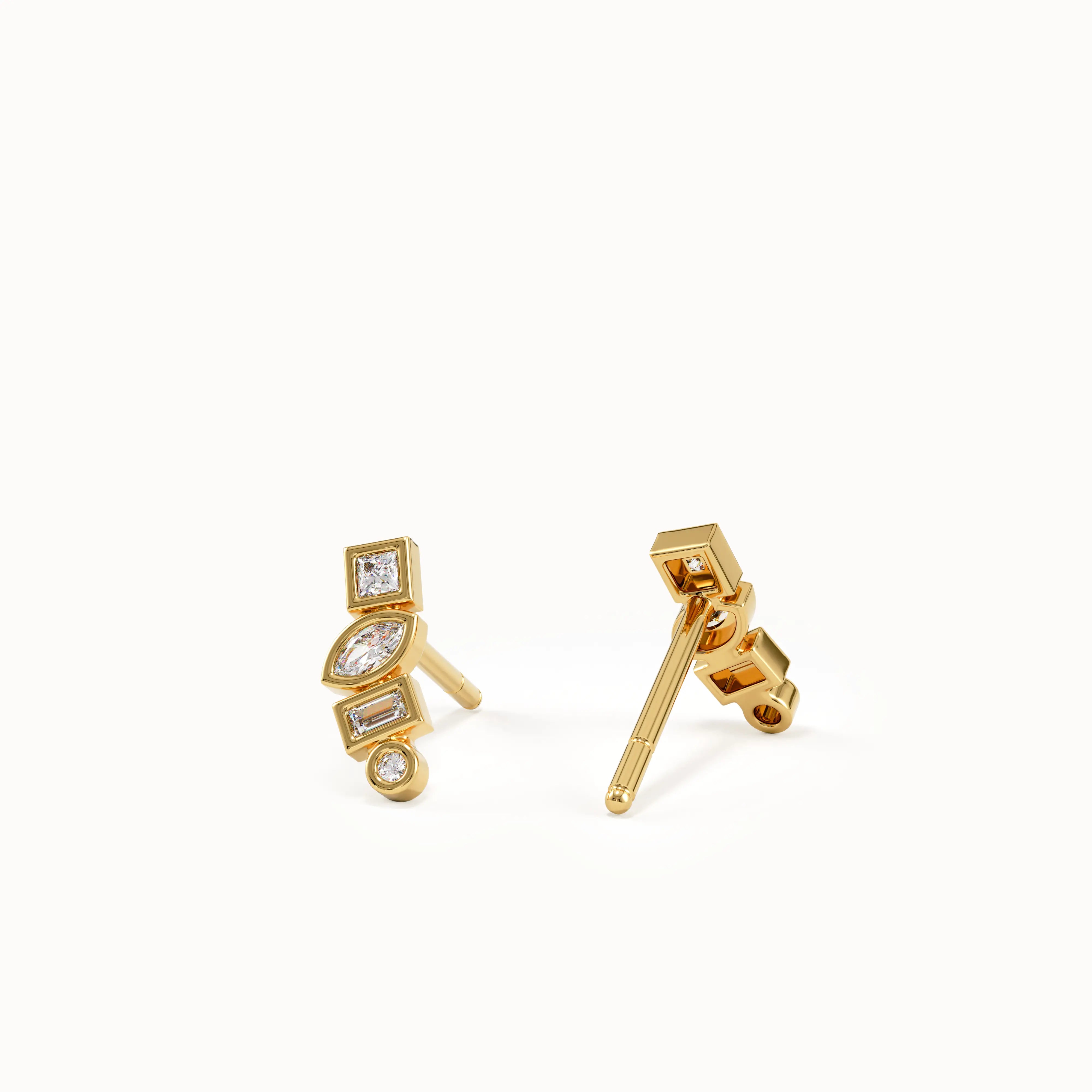 Mixed Cut Stud Earrings My Store