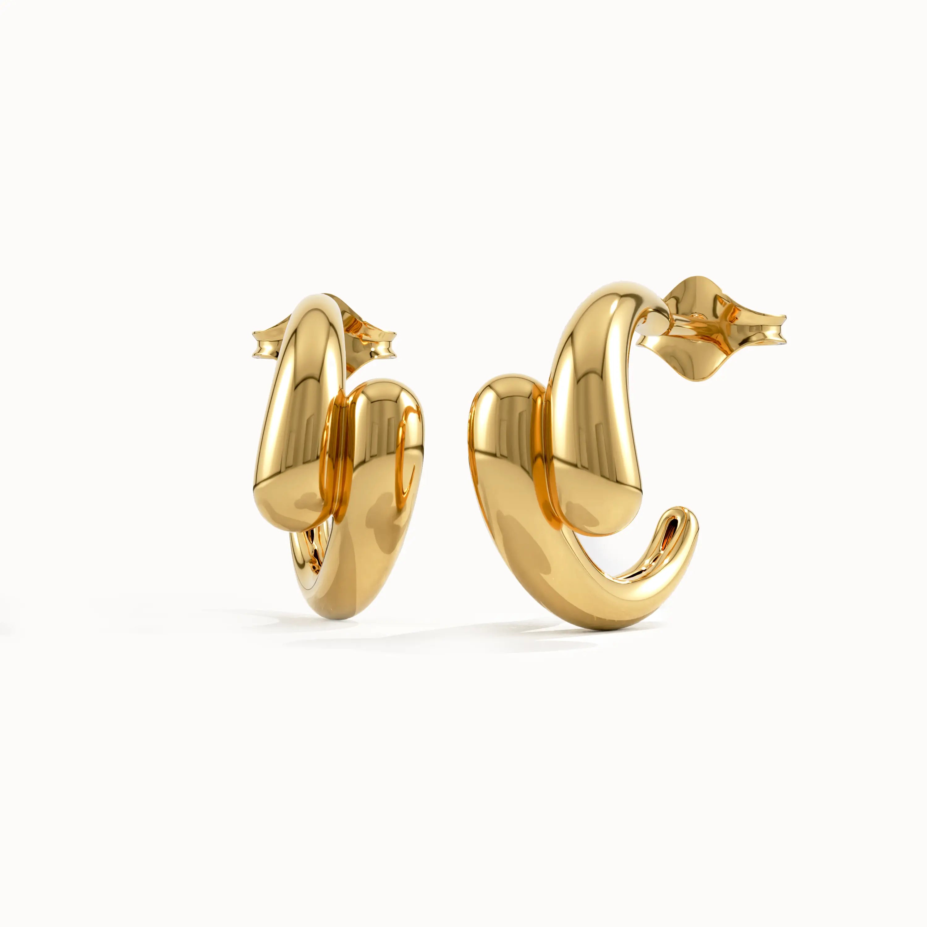 Drop Half Hoop Earrings - BRENNMORE 