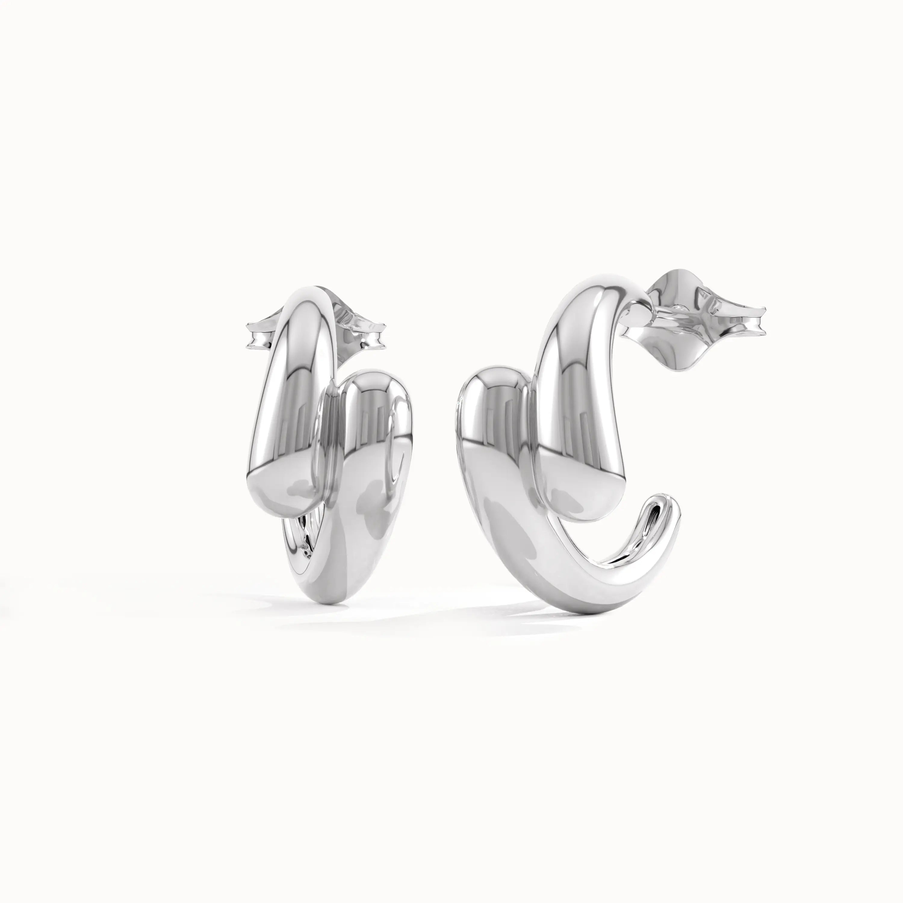 Drop Half Hoop Earrings - BRENNMORE 