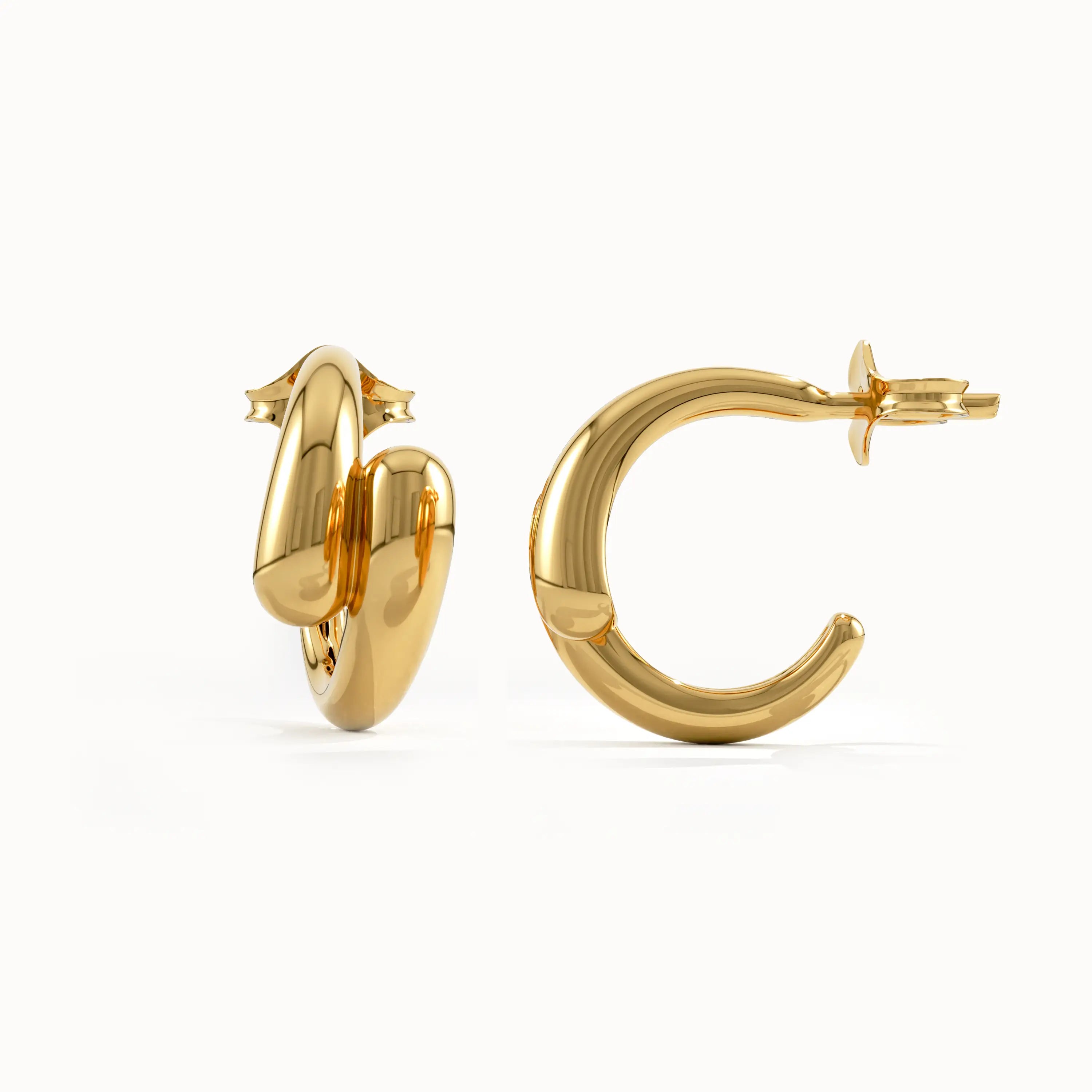 Drop Half Hoop Earrings - BRENNMORE 