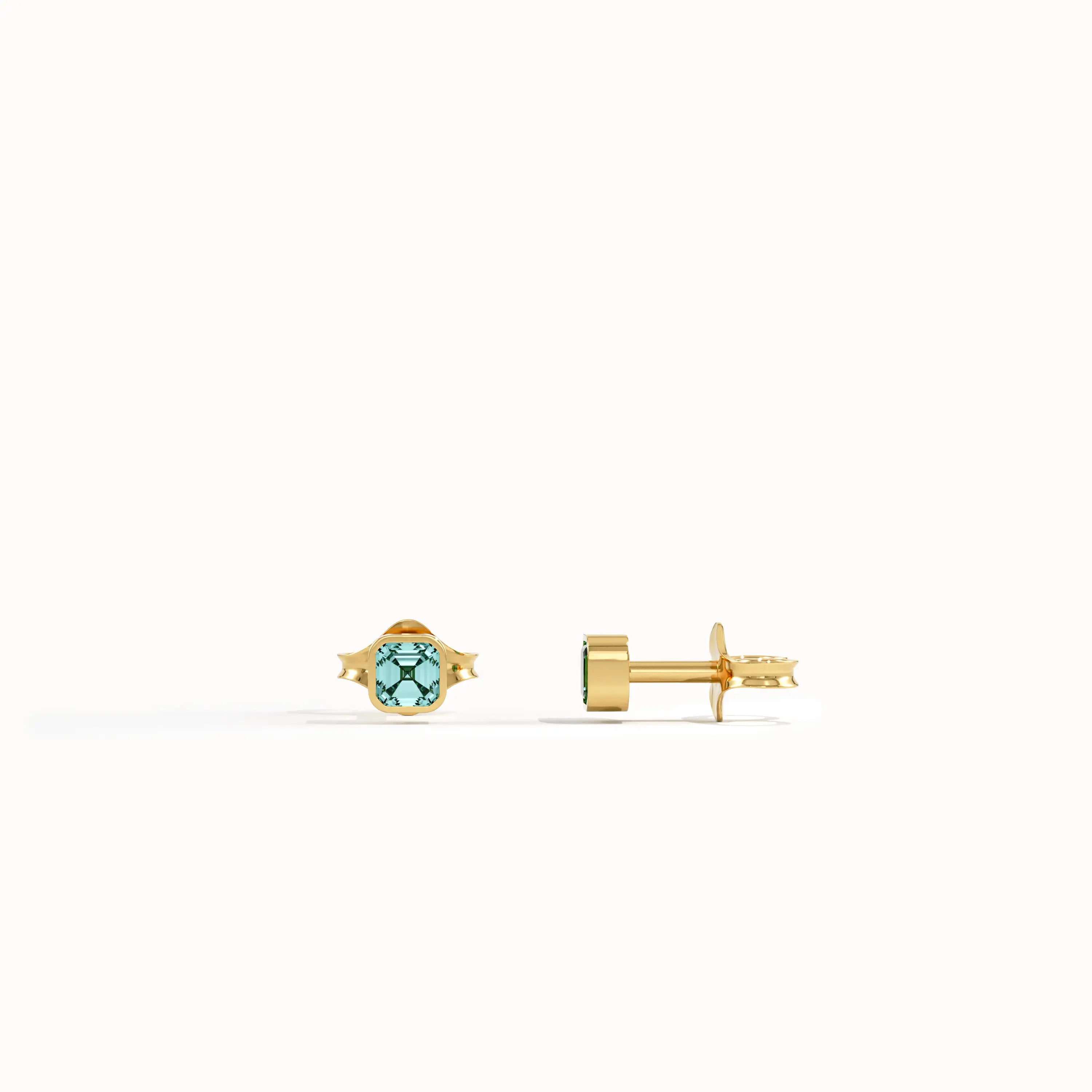 Aquamarine Stud Earrings - BRENNMORE 