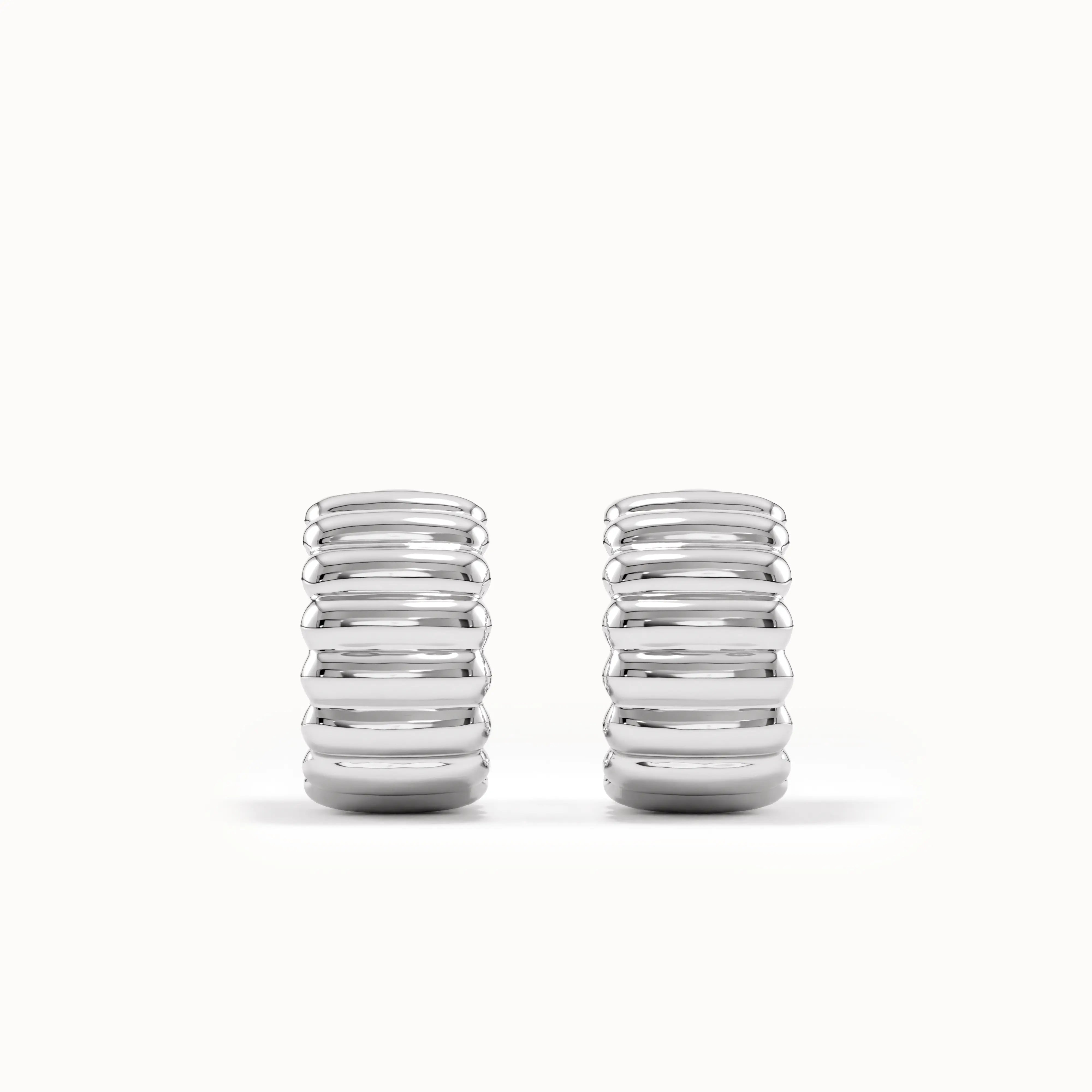 Ribbed Band Half Hoop Earrings