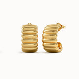 Ribbed Band Half Hoop Earrings - BRENNMORE 