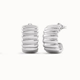 Ribbed Band Half Hoop Earrings - BRENNMORE 
