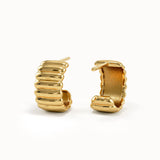 Ribbed Band Half Hoop Earrings My Store